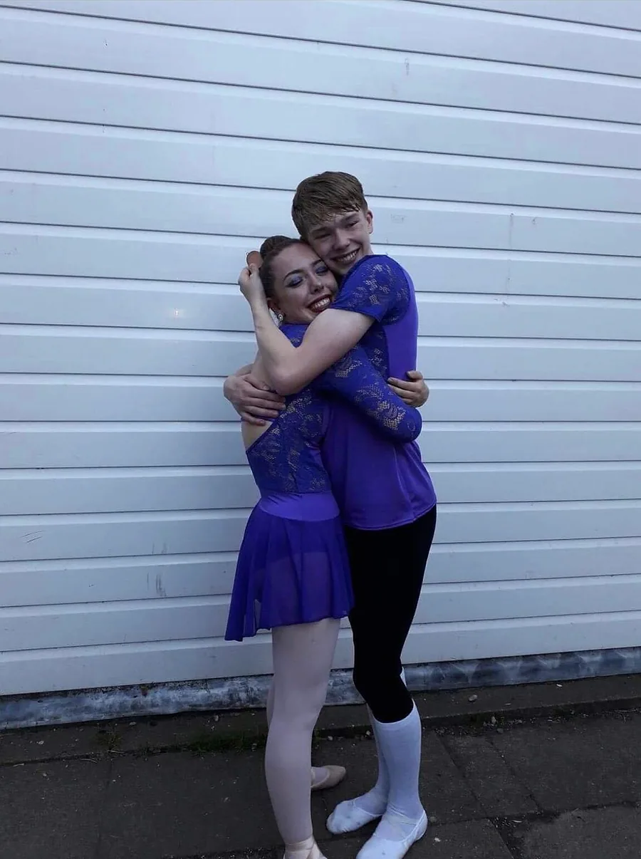 Libby with her friend Jacob at a dance event